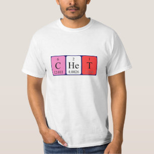 Shirt voor periodieke tabelnaam
