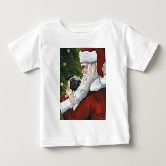 Shirt voor pug- en Santa Dog-kunst (Voorkant)
