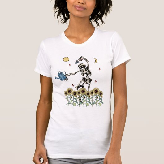 Shirt voor tuinbouw, Funny Gardening Skeleton (Voorkant)
