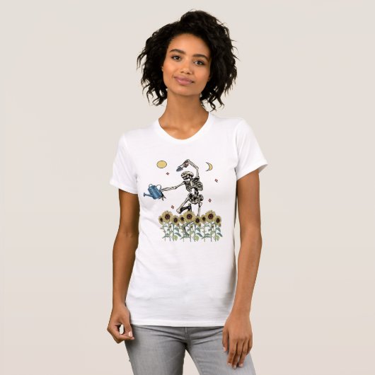 Shirt voor tuinbouw, Funny Gardening Skeleton (Voorkant volledig)