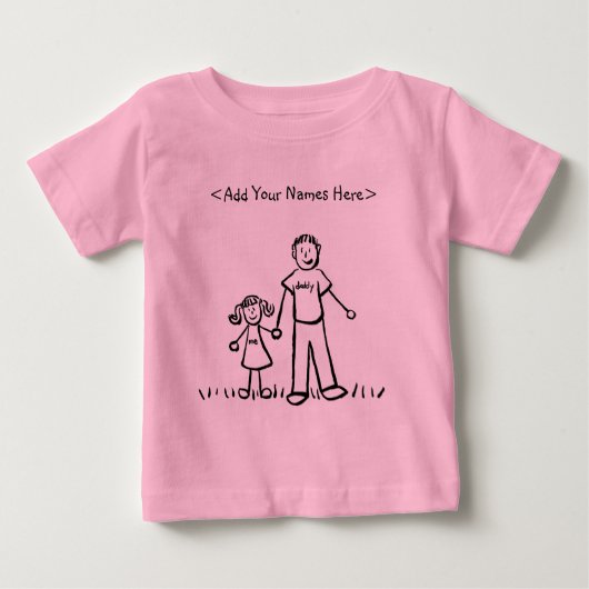 Shirt voor vader en dochter (Aangepaste namen voor (Voorkant)