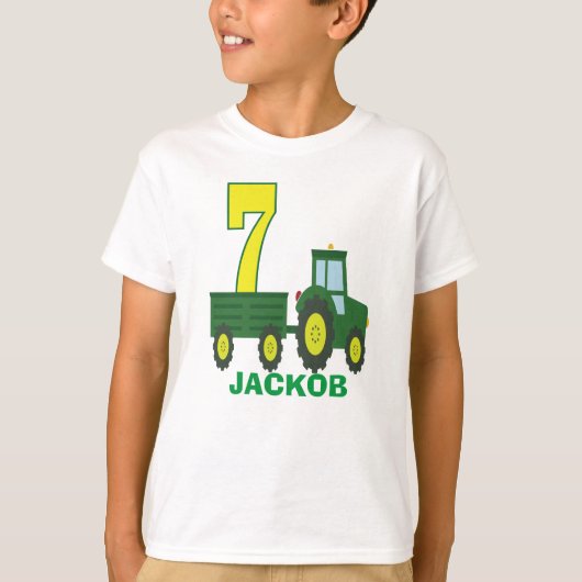 Shirt voor verjaardag van tractor - gepersonalisee (Voorkant)