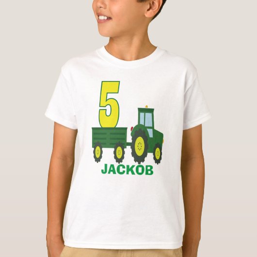 Shirt voor verjaardag van tractor - gepersonalisee (Voorkant)