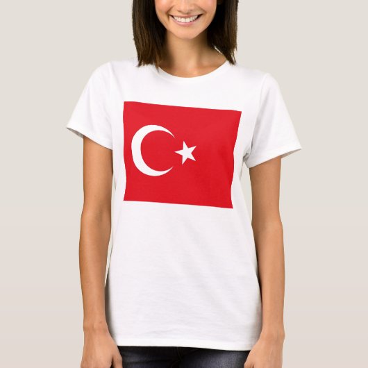 Shirt voor vrouwen met vlag van Turkije (Voorkant)