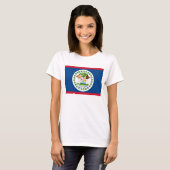 Shirt voor vrouwen T met vlag van Belize (Voorkant volledig)