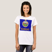 Shirt voor vrouwen T met vlag van de staat Kansas (Voorkant volledig)