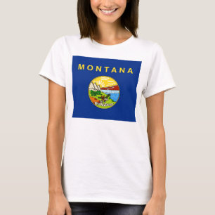 Shirt voor vrouwen T met vlag van de staat Montana