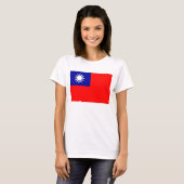 Shirt voor vrouwen T met vlag van Taiwan (Voorkant volledig)