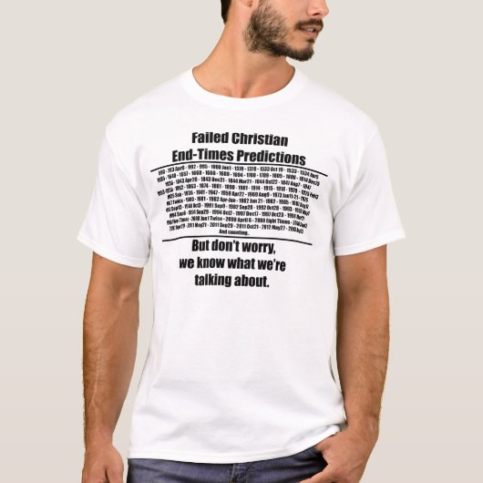 Shirt voorspelling eindtijden mislukt (Voorkant)