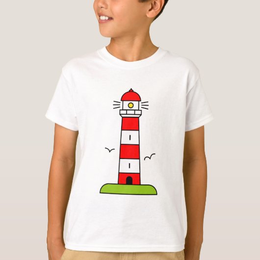 Shirt vuurtoren voor kinderen | Nautisch strandthe (Voorkant)