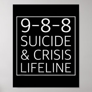 shirt - Zelfmoordbewustzijn Crisis Lifeline 988 Poster
