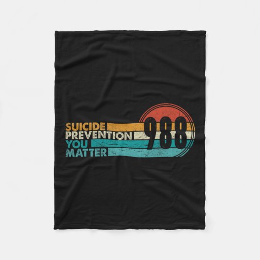 shirt Zelfmoordpreventie Lifeline 988 Awarenes Fleece Deken (Voorkant)