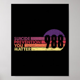 shirt Zelfmoordpreventie Lifeline 988 Awarenes Poster