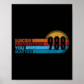 shirt Zelfmoordpreventie Lifeline 988 Awarenes Poster