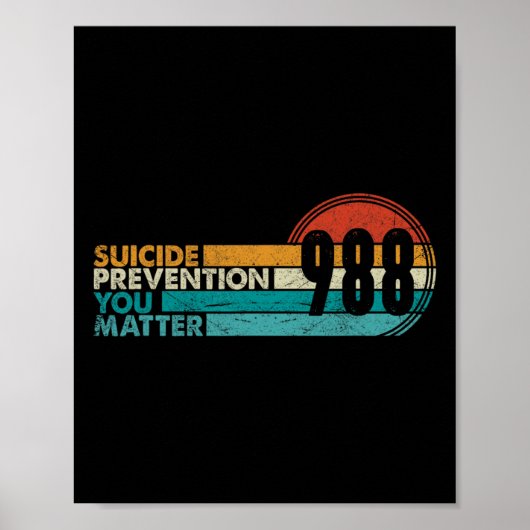 shirt Zelfmoordpreventie Lifeline 988 Awarenes Poster (Voorkant)