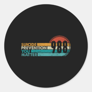 shirt Zelfmoordpreventie Lifeline 988 Awarenes Ronde Sticker