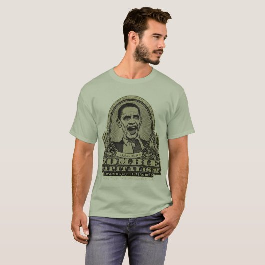 Shirt Zombie Capitalisme Obama Edition (Voorkant volledig)