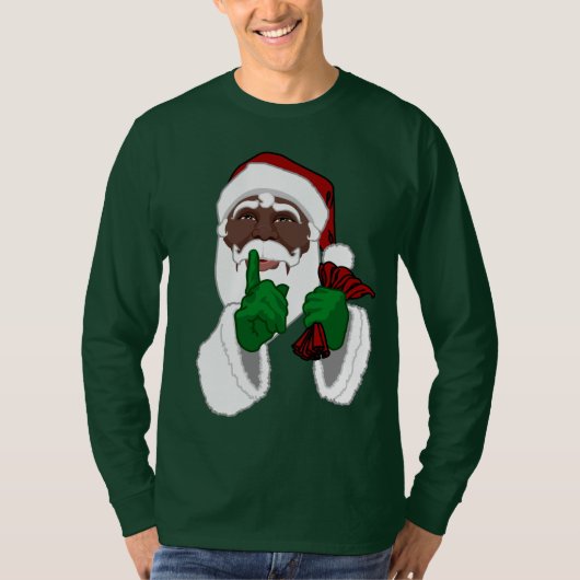 Shirt zwarte kerstman  Shirten (Voorkant)
