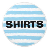 Shirten hemelsblauw witte Waterverf strepen Keramische Knop (Voorkant)