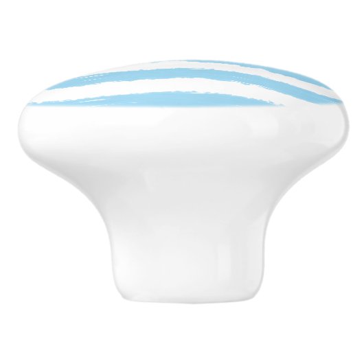 Shirten hemelsblauw witte Waterverf strepen Keramische Knop (Zijkant)