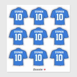 Shirten met blauw Football Sticker
