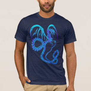 Shirten met een blauwe draak t-shirt