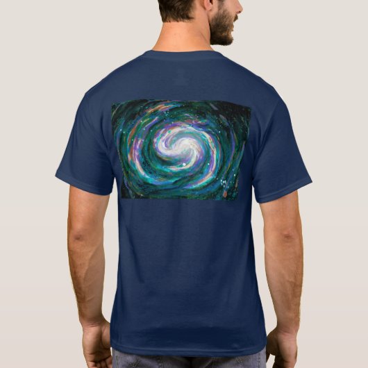 Shirten met groene melkweg t-shirt (Achterkant)