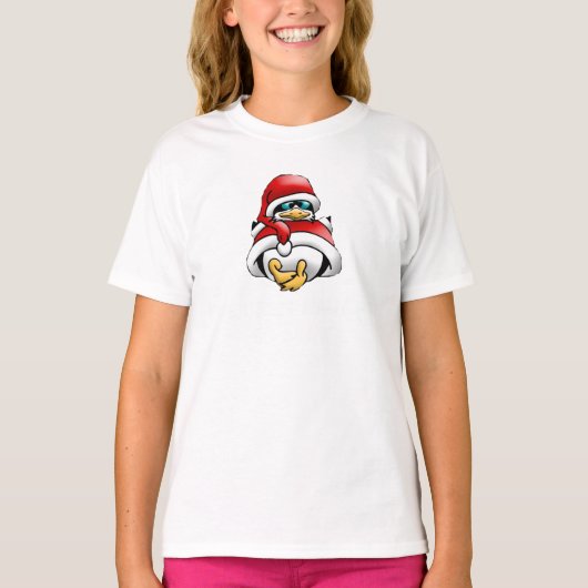 Shirten met kerstpinguïn t-shirt (Voorkant)