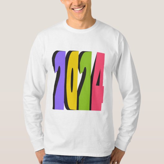 Shirten met lange mouwen ontwerp door 2024-jaar nu t-shirt (Voorkant)
