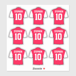 Shirten met rode en witte Footballs Sticker