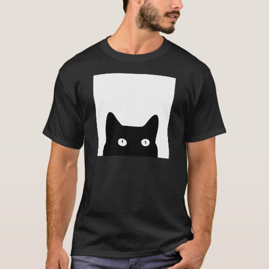 Shirten met zwarte kat t-shirt (Voorkant)