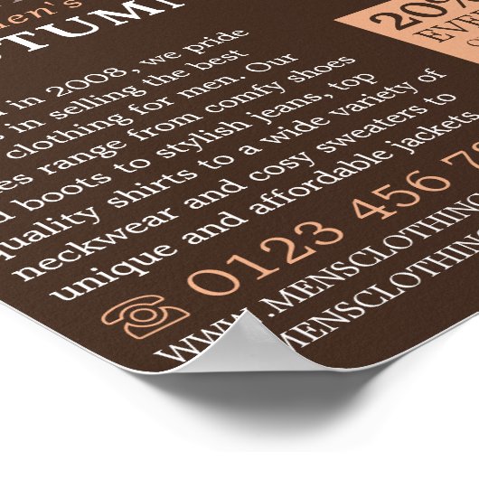 Shirten, schoenen en Mannen Adverteren Poster (Hoek)