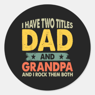 Shirten Vaders Dag Ik heb twee titels Papa en Gran Ronde Sticker