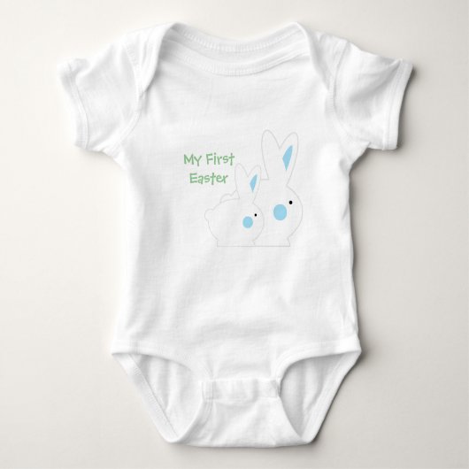 Shirten van blauw Bunny-Kind Romper (Voorkant)