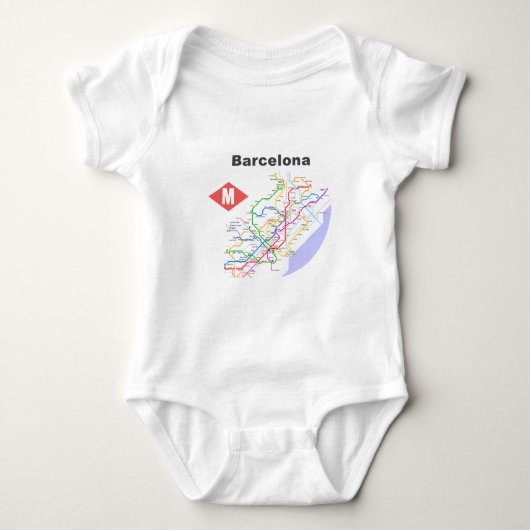 Shirten van de Barcelona-routekaart Romper (Voorkant)