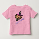 Shirten van de Kinderen van Chappy Chanukah Kinder Shirts<br><div class="desc">Dreidel met "Chappy Chanukah" in alk-achtige blauwe letters.</div>