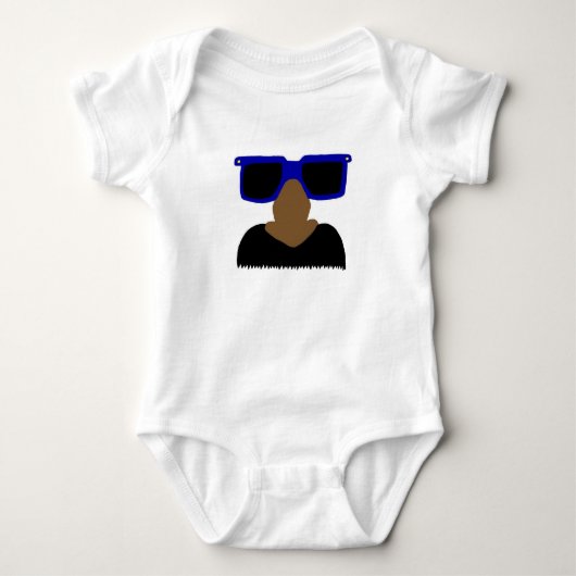 Shirten van Incognito Mustache & Glasses Romper (Voorkant)