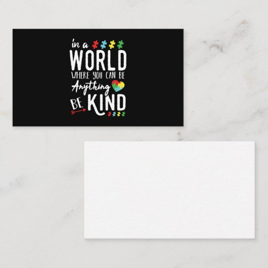 Shirten voor autisme - Wees bewuster van autisme Visitekaartje (Voorkant / Achterkant)