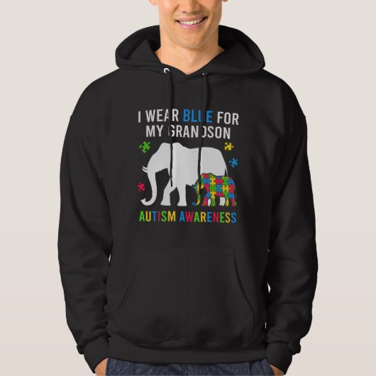 Shirten voor bewustmaking van autisme bij oude Man Hoodie (Voorkant)