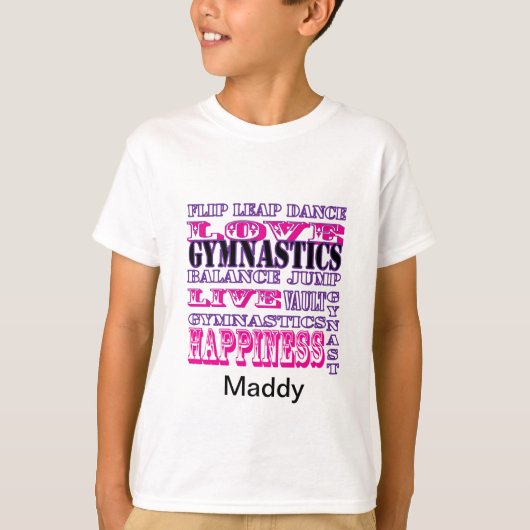 Shirten voor gepersonaliseerde gymnastiek t-shirt (Voorkant)