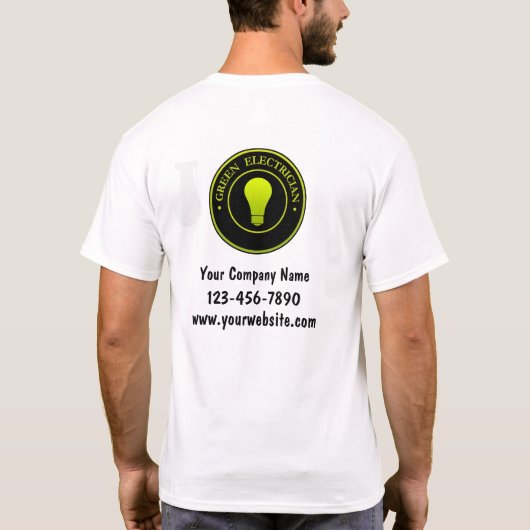 Shirten voor groene Logo van elektricien T-shirt (Achterkant)