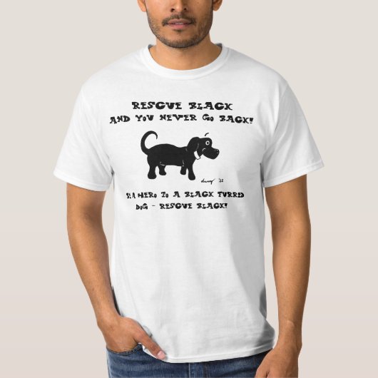 Shirten voor hulpzwarte honden t-shirt (Voorkant)