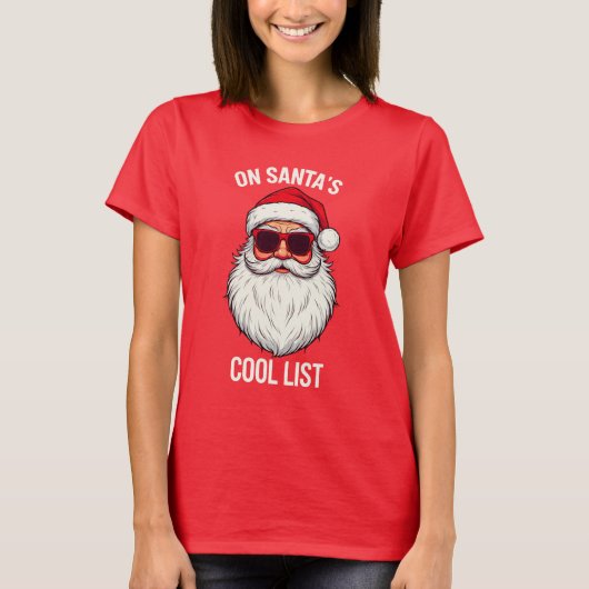 shirten voor Kerstmis Vrouwen en Santa Claus Track T-shirt (Voorkant)