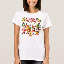 shirten voor Kerstmis Vrouwen en Santa Claus Track T-shirt