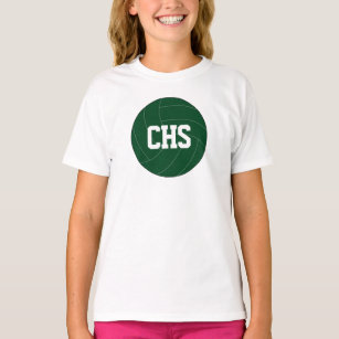 Shirten voor meisjes met groene volleybal (aangepa t-shirt