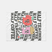 Shirten Vrouwen Half Leraar Half Koffie Terug naar Fleece Deken (Voorkant (Horizontaal))