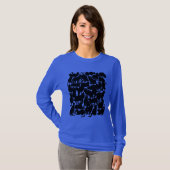 Shirten zwarte halloween kat Shirten, voor dames T-shirt (Voorkant volledig)