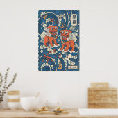Shisa-muurkunstprint met strak Okiwaans ontwerp Poster (Keuken)