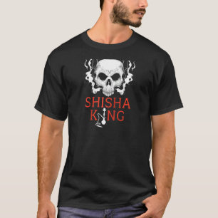 Shisha King Skull Smoker Hookah Water Pipe Narghil T-shirt