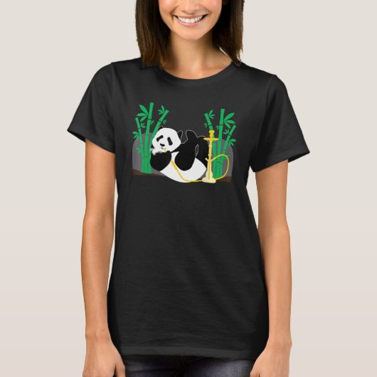 Shisha Panda Hookah Steam Smoking T-shirt (Voorkant)